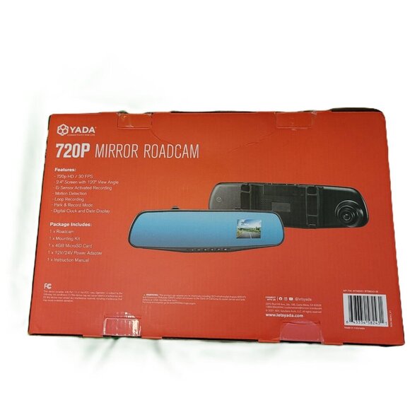 Yada RoadCam 720P Mirror Camera 120-Degree Wide Angle Lens G-Sensor Technology - Picture 6 of 12